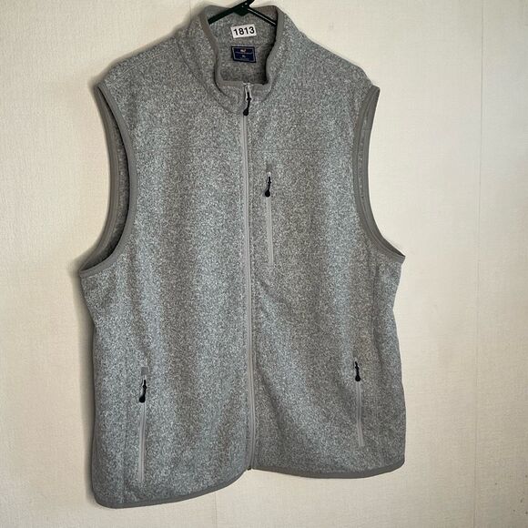Vineyard Vines Harbor Fleece Full Zip Vest Mens XL Gray Heather‎ Preppy Outdoors - Picture 4 of 7